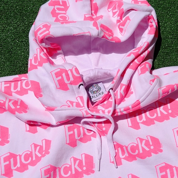 Salem 7 Hoodie F*ck Funny Pink Barbie Font Repeat Print Adult Small Hoodie NWT - Picture 5 of 6